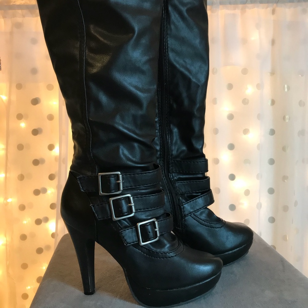 Knee high black boots